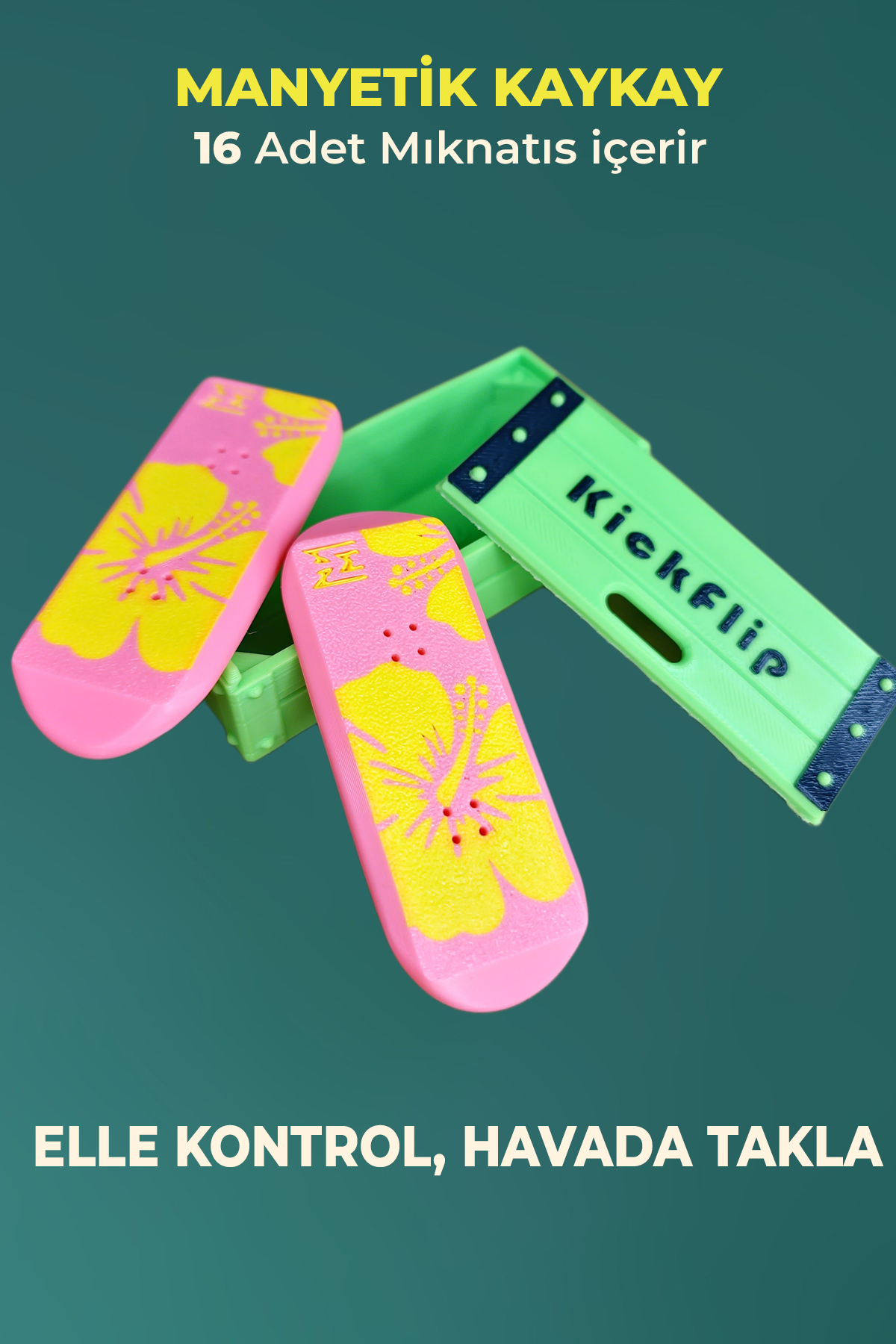 KickFlip Mıknatıslı Kaykay- Hibiscus - 1