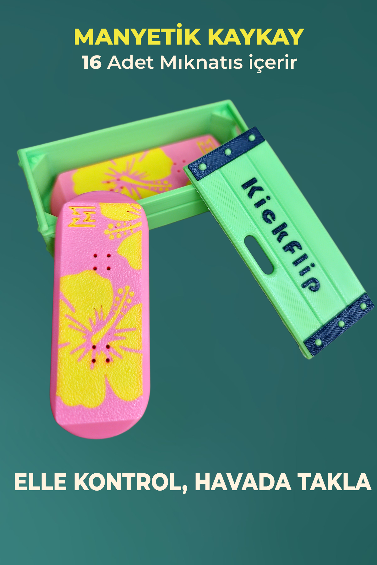 KickFlip Mıknatıslı Kaykay- Hibiscus - 6