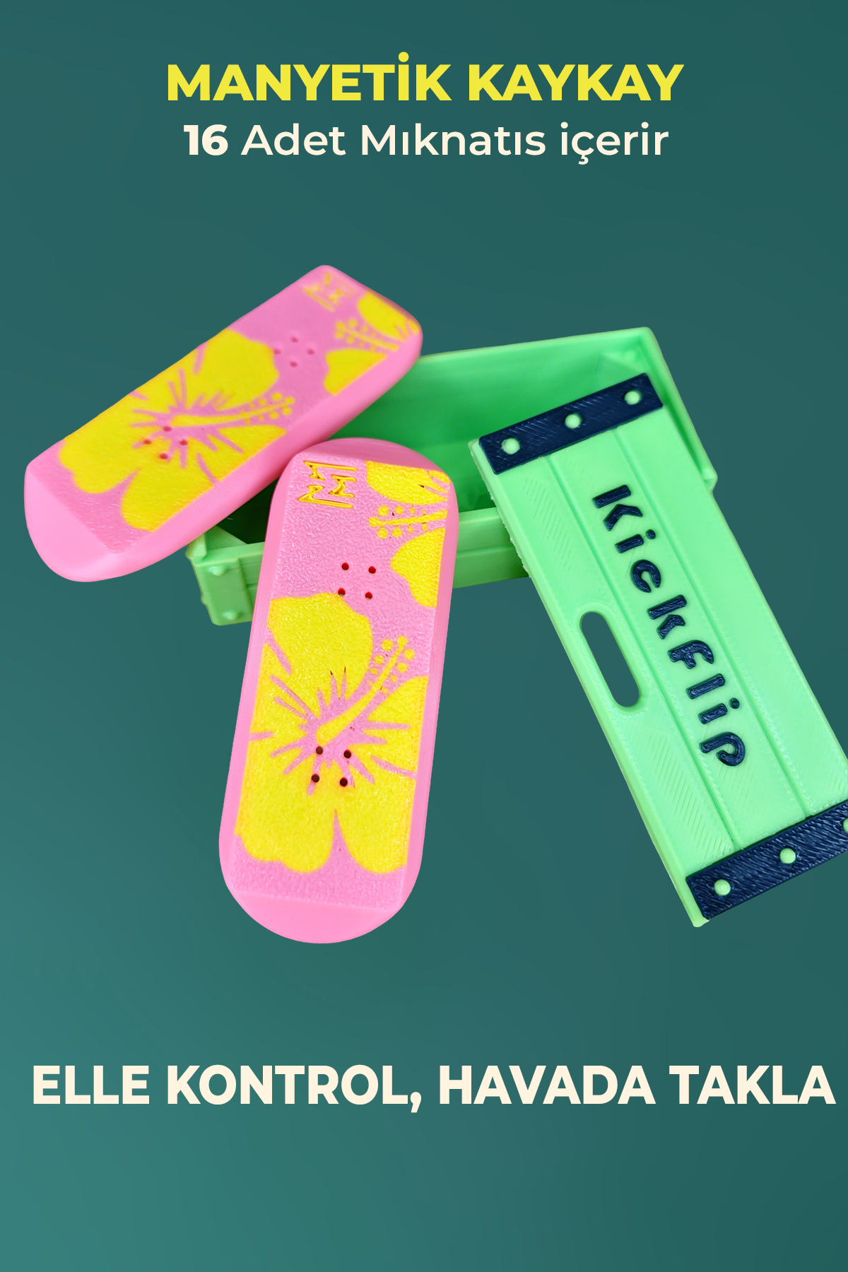 KickFlip Mıknatıslı Kaykay- Hibiscus - 2